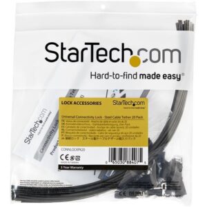 StarTech.com Cables de Seguridad de Doble Lazo – Paquete de 20 – de Acero – Ajustable