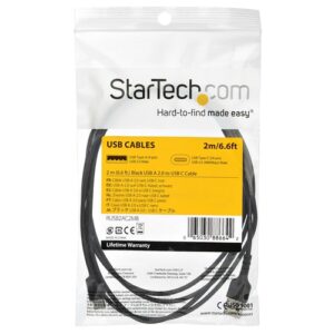 StarTech.com Cable de 2m de Carga USB A a USB C - de Carga Rápida y Sincronización Rápida USB 2.0 a USB Tipo C - Revestimiento TPE de Fibra de Aramida M/M 3A Negro - S10, iPad Pro, Pixel StarTech.com Cable de 2m de Carga USB A a USB C – de Carga Rápida y Sincronización Rápida USB 2.0 a USB Tipo C – Revestimiento TPE de Fibra de Aramida M/M 3A Negro – S10, iPad Pro, Pixel