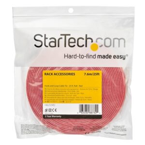 StarTech.com 7,5m - Bobina de Gancho y Bucle - Rojo StarTech.com 7,5m – Bobina de Gancho y Bucle – Rojo