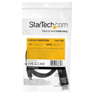 StarTech.com Cable de 1m USB C a DisplayPort 1.2 de 4K a 60Hz - Cable Adaptador de Vídeo Bidireccional DP a USB-C o USB-C a DP Reversible - HBR2/HDR - Cable de Monitor USB tipo C/TB3 StarTech.com Cable de 1m USB C a DisplayPort 1.2 de 4K a 60Hz – Cable Adaptador de Vídeo Bidireccional DP a USB-C o USB-C a DP Reversible – HBR2/HDR – Cable de Monitor USB tipo C/TB3