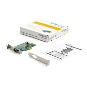 StarTech.com Tarjeta Adaptadora Serie PCI Express RS232 de 4 Puertos - Tarjeta Controladora Serie PCIe RS232 - PCIe a Serie DB9 - UART 16950 - Tarjeta de Expansión - Windows y Linux