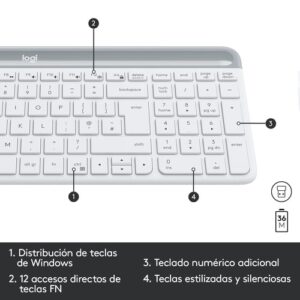 Logitech MK470 teclado Ratón incluido USB Español Blanco Logitech MK470 teclado Ratón incluido USB Español Blanco