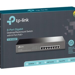 TP-Link TL-SG1008MP switch No administrado Gigabit Ethernet (10/100/1000) Energía sobre Ethernet (PoE) Negro TP-Link TL-SG1008MP switch No administrado Gigabit Ethernet (10/100/1000) Energía sobre Ethernet (PoE) Negro