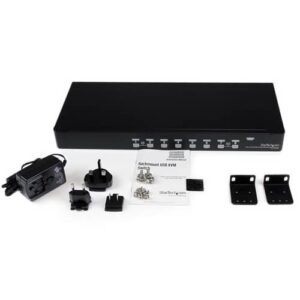 StarTech.com Conmutador Switch KVM 8 Puertos de Vídeo VGA HD15 USB 2.0 USB A – 1U Rack Estante