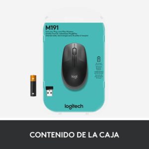 Logitech M190 ratón Ambidextro RF inalámbrico Óptico 1000 DPI Logitech M190 ratón Ambidextro RF inalámbrico Óptico 1000 DPI