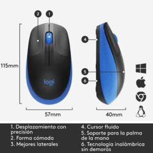 Logitech M190 ratón Ambidextro RF inalámbrico Óptico 1000 DPI Logitech M190 ratón Ambidextro RF inalámbrico Óptico 1000 DPI