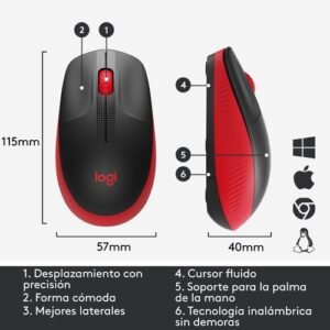Logitech M190 ratón Ambidextro RF inalámbrico Óptico 1000 DPI