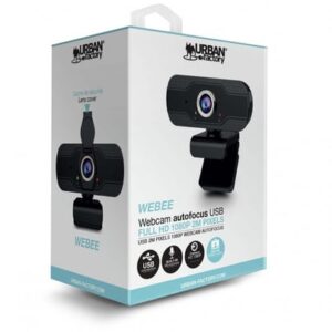 Urban Factory WEBEE cámara web 20 MP 1920 x 1080 Pixeles USB 3.2 Gen 1 (3.1 Gen 1) Negro