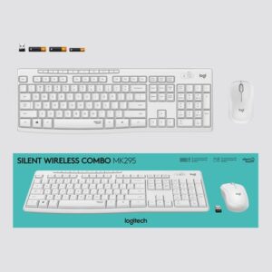 Logitech MK295 Silent Wireless Combo teclado Ratón incluido RF inalámbrico QWERTY Inglés Blanco