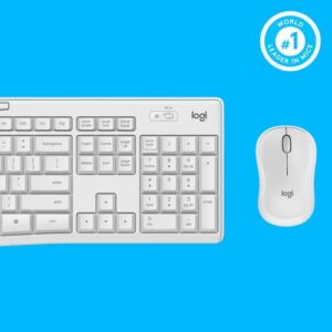 Logitech MK295 Silent Wireless Combo teclado Ratón incluido RF inalámbrico QWERTY Inglés Blanco