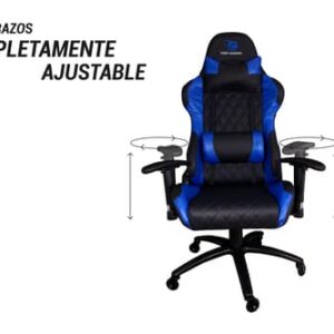 SILLA GAMING DEEP GAMING DEEP COMMAND 2 BLACK / BLUE Deep Gaming Deep Command II Silla para videojuegos de PC Asiento acolchado Negro, Azul