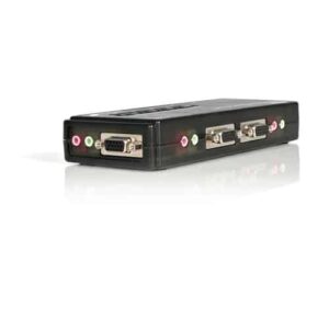 StarTech.com Juego de Conmutador Switch KVM 4 Puertos Vídeo VGA USB 2.0 con Cables y Audio