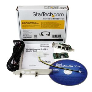 StarTech.com Adaptador Tarjeta Mini PCI Express PCIe FireWire 2 Puertos 1394b FW800 1 Puerto 1394a FW400 StarTech.com Adaptador Tarjeta Mini PCI Express PCIe FireWire 2 Puertos 1394b FW800 1 Puerto 1394a FW400
