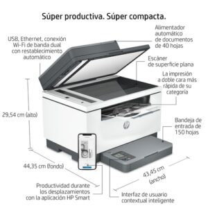 HP LaserJet Impresora multifunción M234sdw, Blanco y negro, Impresora para Oficina pequeña, Impresión, copia, escáner, Escanear a correo electrónico; Escanear a PDF; Tamaño compacto; Energéticamente eficiente; Impresión rápida a doble cara; AAD de 40 hojas; Wi-Fi de banda dual HP LaserJet Impresora multifunción M234sdw, Blanco y negro, Impresora para Oficina pequeña, Impresión, copia, escáner, Escanear a correo electrónico; Escanear a PDF; Tamaño compacto; Energéticamente eficiente; Impresión rápida a doble cara; AAD de 40 hojas; Wi-Fi de banda dual