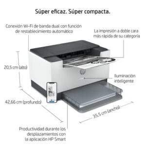HP LaserJet Impresora M209dw, Blanco y negro, Impresora para Home y Home Office, Estampado, Impresión a doble cara; Tamaño compacto; Energéticamente eficiente; Wi-Fi de banda dual