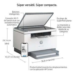 HP LaserJet Impresora multifunción M234dw, Blanco y negro, Impresora para Oficina pequeña, Impresión, copia, escáner, Escanear a correo electrónico; Escanear a PDF; Tamaño compacto; Energéticamente eficiente; Impresión rápida a doble cara; Wi-Fi de banda dual HP LaserJet Impresora multifunción M234dw, Blanco y negro, Impresora para Oficina pequeña, Impresión, copia, escáner, Escanear a correo electrónico; Escanear a PDF; Tamaño compacto; Energéticamente eficiente; Impresión rápida a doble cara; Wi-Fi de banda dual