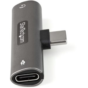 StarTech.com Adaptador de Audio y Carga USB-C – Adaptador de Audio USB Tipo C con Salida TRRS de 3,5mm para Auriculares con Micrófono y Pass Through de 60W USBC para Cargador