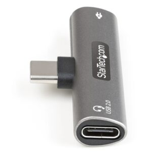 StarTech.com Adaptador de Audio y Carga USB-C - Adaptador de Audio USB Tipo C con USB-C para Auriculares con Micrófono y Pass Through de 60W USBC para Cargador StarTech.com Adaptador de Audio y Carga USB-C – Adaptador de Audio USB Tipo C con USB-C para Auriculares con Micrófono y Pass Through de 60W USBC para Cargador