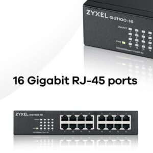 Zyxel GS1100-16 No administrado Gigabit Ethernet (10/100/1000) Zyxel GS1100-16 No administrado Gigabit Ethernet (10/100/1000)