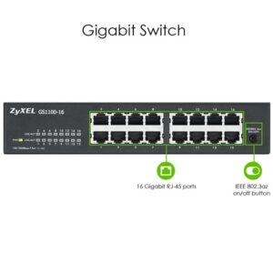 Zyxel GS1100-16 No administrado Gigabit Ethernet (10/100/1000) Zyxel GS1100-16 No administrado Gigabit Ethernet (10/100/1000)