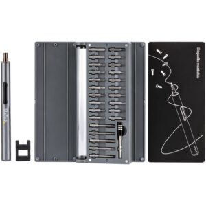 StarTech.com Destornillador Eléctrico con Juego de 55 Puntas de Precisión - Mini Destornillador Portátil a Pilas para Reparación de Ordenadores, Tablets y Móviles - Inalámbrico