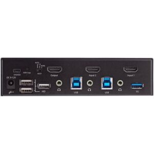 StarTech.com Switch Conmutador KVM de 2 Puertos HDMI 2.0 4K para 1 Monitor - Vídeo de 4K y 60Hz Ultra HD - HDR - Hub Ladrón USB 3.0 de 2 Puertos y 4 Puertos USB 2.0 HID - Audio - HotKey - TAA StarTech.com Switch Conmutador KVM de 2 Puertos HDMI 2.0 4K para 1 Monitor - Vídeo de 4K y 60Hz Ultra HD - HDR - Hub Ladrón USB 3.0 de 2 Puertos y 4 Puertos USB 2.0 HID - Audio - HotKey - TAA