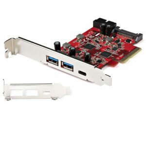 StarTech.com Tarjeta PCIe de 5 Puertos USB -Tarjeta PCI Express USB 3.1 Gen2 10Gbps con 1 Puerto USB-C y 2 Puertos USB-A - 1 Terminal IDC de 2 puertos -Tarjeta Controladora PCI Express USB Tipo C