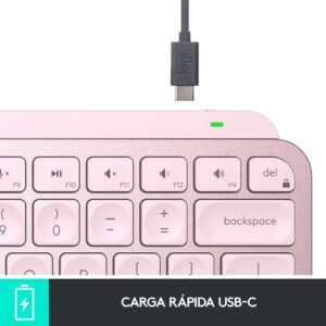 Logitech MX Keys Mini teclado RF Wireless + Bluetooth QWERTY Español Rosa Logitech MX Keys Mini teclado RF Wireless + Bluetooth QWERTY Español Rosa