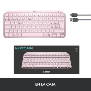 Logitech MX Keys Mini teclado RF Wireless + Bluetooth QWERTY Español Rosa Logitech MX Keys Mini teclado RF Wireless + Bluetooth QWERTY Español Rosa
