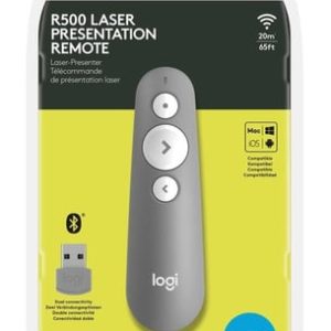 Logitech R500 Laser Presentation Remote apuntador inalámbricos Bluetooth/RF Gris