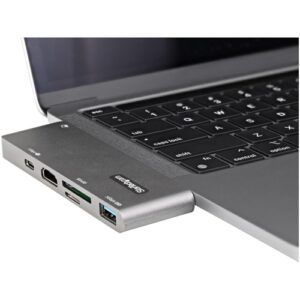 StarTech.com Adaptador Multipuertos USB C para MacBook Pro/Air - Docking Station USB Tipo C a HDMI 4K - con PD de 100W Pass-through - Lector de Tarjetas SD MicroSD - Hub Ladrón USB 3.0 de 2 Puertos StarTech.com Adaptador Multipuertos USB C para MacBook Pro/Air - Docking Station USB Tipo C a HDMI 4K - con PD de 100W Pass-through - Lector de Tarjetas SD MicroSD - Hub Ladrón USB 3.0 de 2 Puertos