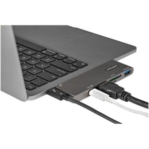 StarTech.com Adaptador Multipuertos USB C para MacBook Pro/Air - Docking Station USB Tipo C a HDMI 4K - con PD de 100W Pass-through - Lector de Tarjetas SD MicroSD - Hub Ladrón USB 3.0 de 2 Puertos StarTech.com Adaptador Multipuertos USB C para MacBook Pro/Air - Docking Station USB Tipo C a HDMI 4K - con PD de 100W Pass-through - Lector de Tarjetas SD MicroSD - Hub Ladrón USB 3.0 de 2 Puertos