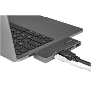 StarTech.com Adaptador Multipuertos USB C para MacBook Pro/Air - Docking Station USB Tipo C a HDMI 4K - con PD de 100W Pass-through - Lector de Tarjetas SD MicroSD - Hub Ladrón USB 3.0 de 2 Puertos StarTech.com Adaptador Multipuertos USB C para MacBook Pro/Air - Docking Station USB Tipo C a HDMI 4K - con PD de 100W Pass-through - Lector de Tarjetas SD MicroSD - Hub Ladrón USB 3.0 de 2 Puertos