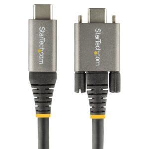 StarTech.com Cable de 1m USB-C con Tornillos Laterales de Fijación – 10Gbps – Cable USB Tipo C USB 3.1/3.2 Gen 2 – con Carga por Entrega Alimentación PD de 100W (5A), Modo Alt DP
