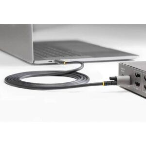 StarTech.com Cable de 1m USB-C con Tornillo Superior de Fijación -10Gbps – Cable Tipo C USB 3.1/3.2 Gen 2 – con Carga por Entrega de Alimentación PD de 100W (5A), Modo Alt de DP