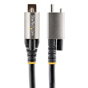 StarTech.com Cable de 1m USB-C con Tornillo Superior de Fijación -10Gbps – Cable Tipo C USB 3.1/3.2 Gen 2 – con Carga por Entrega de Alimentación PD de 100W (5A), Modo Alt de DP