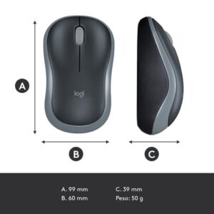 Logitech M185 ratón Ambidextro RF inalámbrico Óptico 1000 DPI Logitech M185 ratón Ambidextro RF inalámbrico Óptico 1000 DPI
