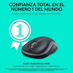Logitech M185 ratón Ambidextro RF inalámbrico Óptico 1000 DPI Logitech M185 ratón Ambidextro RF inalámbrico Óptico 1000 DPI