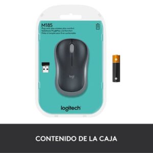 Logitech M185 ratón Ambidextro RF inalámbrico Óptico 1000 DPI Logitech M185 ratón Ambidextro RF inalámbrico Óptico 1000 DPI
