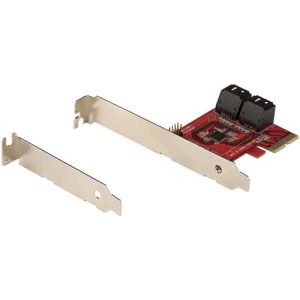 StarTech.com Tarjeta PCIe Controladora SATA de 4 Puertos - Tarjeta de Expansión PCI Express SATA - 6Gbps - Perfil Bajo/Completo - Conectores SATA Apilados - ASM1164 sin RAID StarTech.com Tarjeta PCIe Controladora SATA de 4 Puertos - Tarjeta de Expansión PCI Express SATA - 6Gbps - Perfil Bajo/Completo - Conectores SATA Apilados - ASM1164 sin RAID