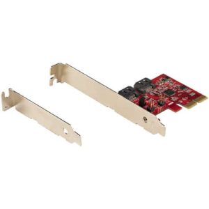 StarTech.com Tarjeta PCIe SATA – Tarjeta PCI Express Controladora de 2 Puertos SATA de 6Gbps – Perfil Completo o Bajo – Adaptador PCI Express a SATA – SATA RAID ASM1062R