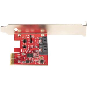 StarTech.com Tarjeta PCIe SATA – Tarjeta PCI Express Controladora de 2 Puertos SATA de 6Gbps – Perfil Completo o Bajo – Adaptador PCI Express a SATA – SATA RAID ASM1062R