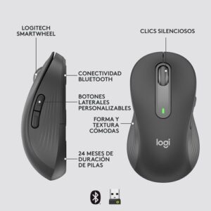 Logitech Signature M650 ratón Izquierda RF Wireless + Bluetooth Óptico 2000 DPI