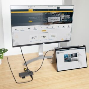 StarTech.com Adaptador Multipuertos USB C de Vídeo 4K a 60Hz, con Hub de 3 Puertos USB-A de 5Gbps, Entrega de Alimentación USB de 100W, Red Ethernet, SD/microSD, Cable de 30cm