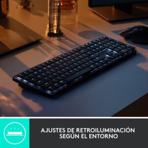 Logitech MX Mechanical teclado RF Wireless + Bluetooth QWERTY Internacional de EE.UU. Grafito, Gris Logitech MX Mechanical teclado RF Wireless + Bluetooth QWERTY Internacional de EE.UU. Grafito, Gris