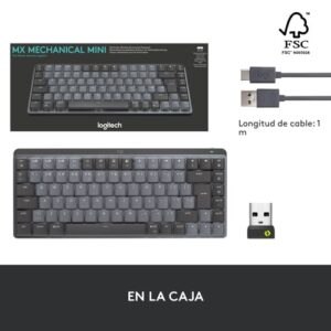 Logitech MX Mini Mechanical teclado RF Wireless + Bluetooth QWERTY Internacional de EE.UU. Grafito, Gris Logitech MX Mini Mechanical teclado RF Wireless + Bluetooth QWERTY Internacional de EE.UU. Grafito, Gris