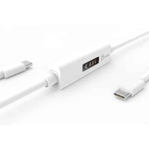 j5create JUCP14-N Cable USB-C™ 2.0 a USB-C™ con medidor de potencia dinámico OLED