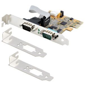 StarTech.com Tarjeta PCI Express Serie de 2 Puertos, Tarjeta de Interfaz PCIe a Serie RS232 (DB9), Tarjeta Serial, UART 16C1050, Perfil Bajo y Completo, Retención COM, Win/Linux StarTech.com Tarjeta PCI Express Serie de 2 Puertos, Tarjeta de Interfaz PCIe a Serie RS232 (DB9), Tarjeta Serial, UART 16C1050, Perfil Bajo y Completo, Retención COM, Win/Linux