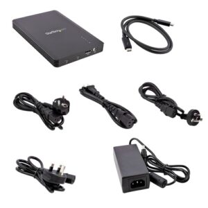 StarTech.com Caja Thunderbolt 3™ de 4 Bahías NVMe M.2 para SSD, con 1 Puerto de Vídeo DisplayPort y 2 Thunderbolt 3, 40gbps, con Fuente de Poder de 72W, Caja Externa para Disco Duro