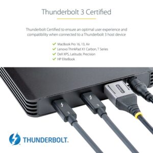 StarTech.com Caja Thunderbolt 3™ de 4 Bahías NVMe M.2 para SSD, con 1 Puerto de Vídeo DisplayPort y 2 Thunderbolt 3, 40gbps, con Fuente de Poder de 72W, Caja Externa para Disco Duro